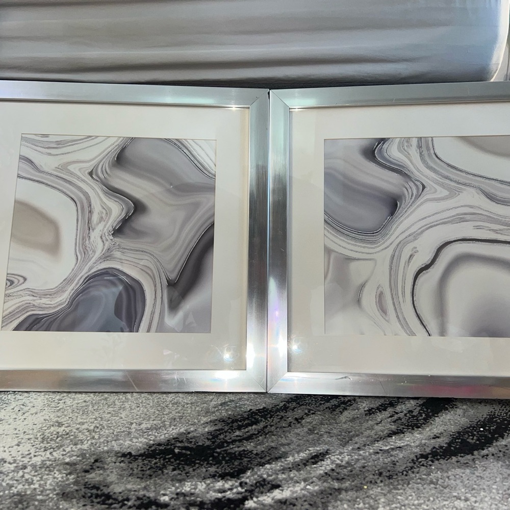Silver Framed Abstract Art Prints